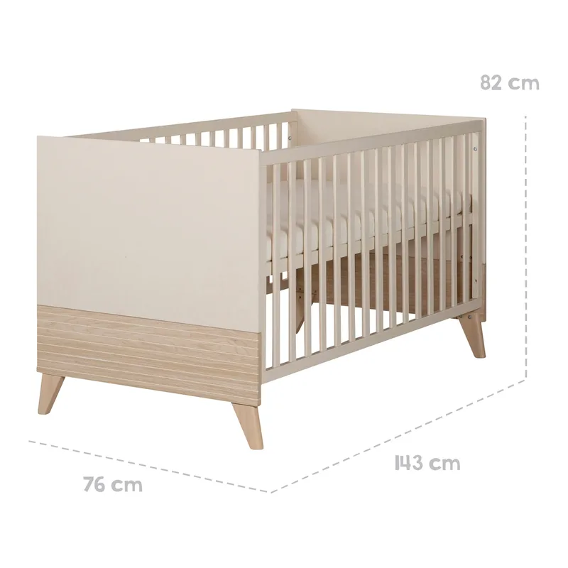 Babybett 70x140 cm Sidney von roba in Beige, 76 × 82 mm – Produktfoto 1 von 2