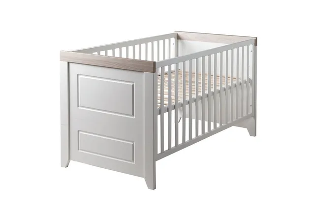 Babybett Felicia, Gitterbett höhenverstellbar - Umbaubar zum Juniorbett