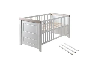 Babybett Felicia, Gitterbett höhenverstellbar - Umbaubar zum Juniorbett by roba in White – product photo 3 of 5