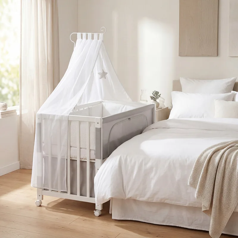 Babybett Fox & Bunny 60x120 cm von roba in Weiß, 126 × 66 × 79,5 mm – Produktfoto 2 von 2