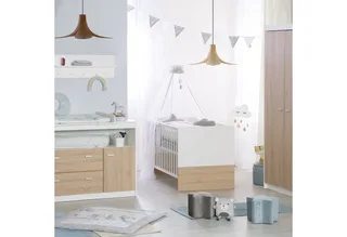 Babybett Gabriella 70 x 140 cm, Gitterbett höhenverstellbar, umbaubar zum Juniorbett by roba in White – product photo 2 of 4