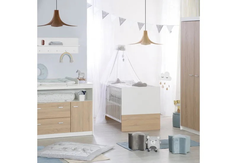 Babybett Gabriella 70 x 140 cm, Gitterbett höhenverstellbar, umbaubar zum Juniorbett by roba in White – product photo 2 of 4