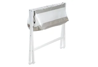 Babybett klappbar - Stubenbett 80 x 50 cm - Atmungsaktiv - leicht - mobil, Baby Bett aus Canvas- & Mesh-Material, inkl. Rollen & Matratze by roba in White – product photo 2 of 5