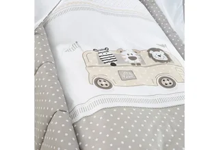 Babybett Stubenbett 4 in 1 - Holz natur - inkl. Matratze & kompletten Textilien, verwendbar als Beistellbett, Wiege (mit Kufen), Bettchen und Bank von roba in Beige – Produktfoto 5 von 5