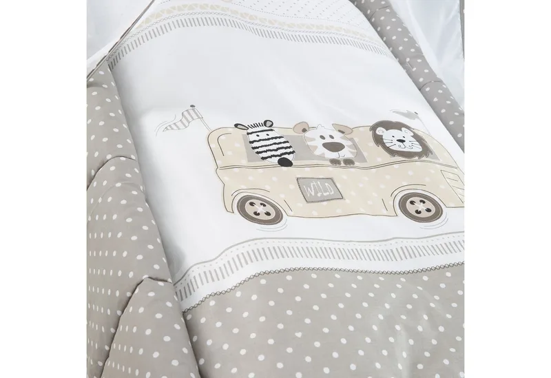 Babybett Stubenbett 4 in 1 - Holz natur - inkl. Matratze & kompletten Textilien, verwendbar als Beistellbett, Wiege (mit Kufen), Bettchen und Bank von roba in Beige – Produktfoto 5 von 5