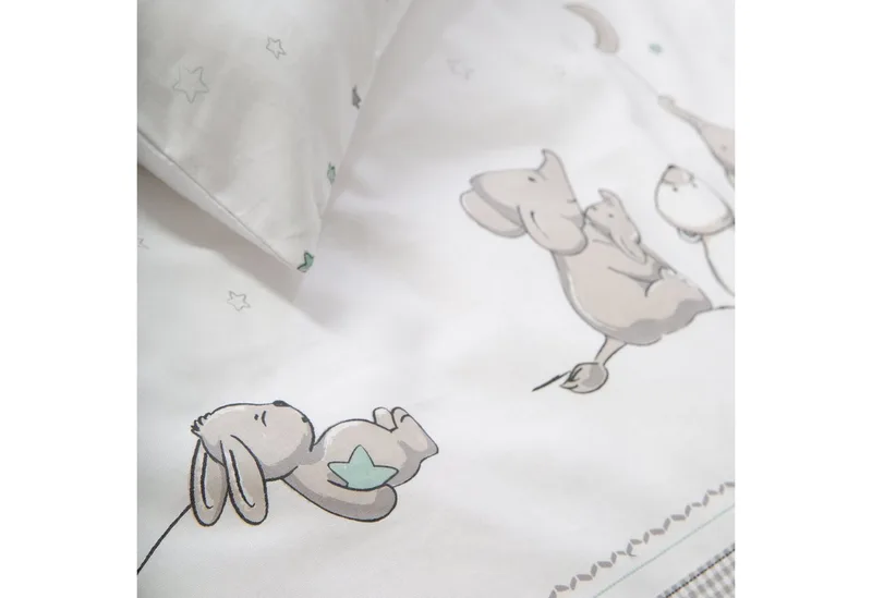 Babybettwäsche Wiegenset, 2 teilig, 2-teilige Wiegenbettwäsche von roba in Grau – Produktfoto 3 von 5