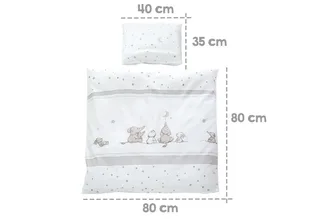 Babybettwäsche Wiegenset, 2 teilig, 2-teilige Wiegenbettwäsche von roba in Grau – Produktfoto 4 von 5