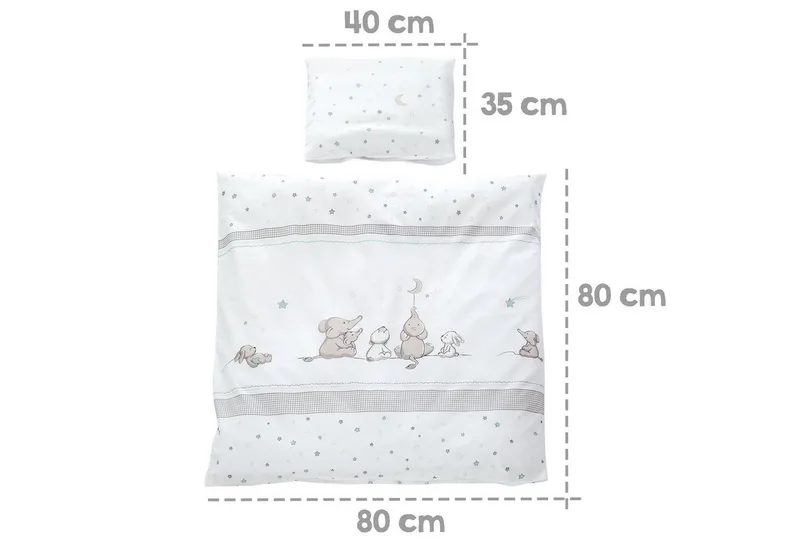 Babybettwäsche Wiegenset, 2 teilig, 2-teilige Wiegenbettwäsche von roba in Grau – Produktfoto 4 von 5