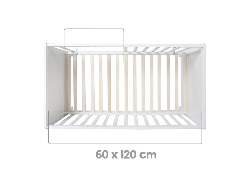Babymöbel-Set Hamburg 2-teilig, (2-tlg), Beistellbett & schmale Wickelkommode von roba in Weiß – Produktfoto 5 von 5