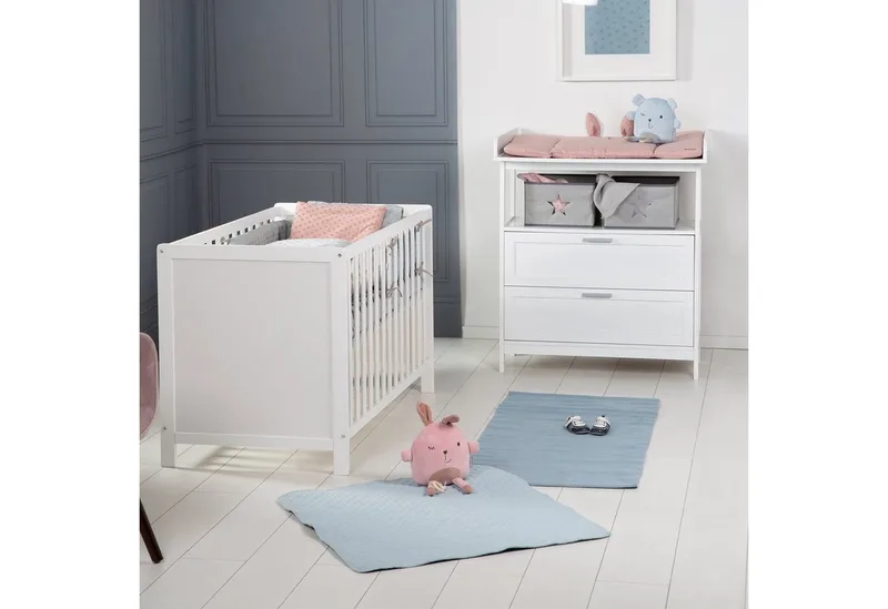 Babymöbel-Set Hamburg 2-teilig, (2-tlg), Beistellbett & schmale Wickelkommode von roba in Weiß – Produktfoto 2 von 5