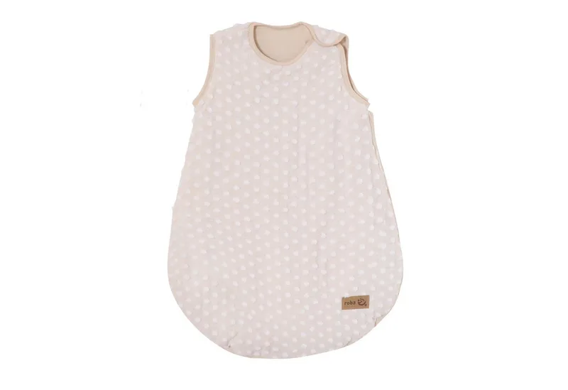 Babyschlafsack Frosty Almond - Ganzjahres Kinderschlafsack aus Bio Baumwolle (erhältlich in 70 cm & 90 cm - Schlafsack für Baby - Sommer & Winter), Musselin GOTS & OEKO-TEX Standard 100 zertifiziert van roba in Beige – productfoto