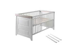 Babyzimmer-Komplettset Felicia, Gitterbett & breite Wickelkommode, umbaubar zum Juniorbett von roba in Weiß – Produktfoto 5 von 5