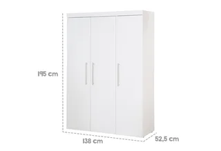 Babyzimmer-Komplettset Kimi 3-teilig - Kinderzimmer in aus Holz gefertigt - Langlebig, (3er Set, Babybett 70 x 140 cm, Wickelkommode & Kleiderschrank), Klassische und zeitlose Optik - Made in Europe från roba i Vit – produktbild 5 av 5