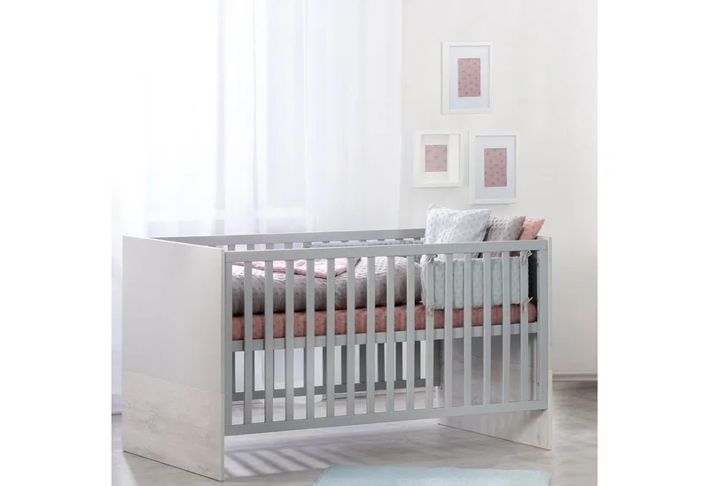 Babyzimmer-Komplettset Maren 2, Gitterbett, Wickelkommode, 3-türiger Drehtürenschrank, umbaubar by roba in Grey – product photo 5 of 5