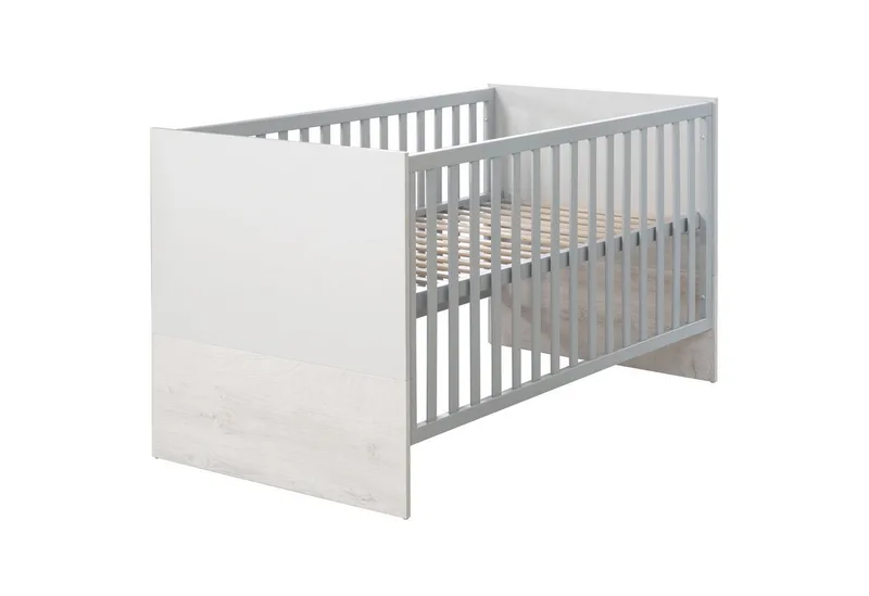 Babyzimmer-Komplettset Maren 2, Gitterbett, Wickelkommode, 3-türiger Drehtürenschrank, umbaubar by roba in Grey – product photo 3 of 5