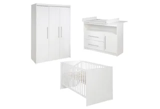 Babyzimmer-Komplettset Maren, Gitterbett, Wickelkommode & 3-türiger Schrank, umbaubar by roba in White – product photo 2 of 5