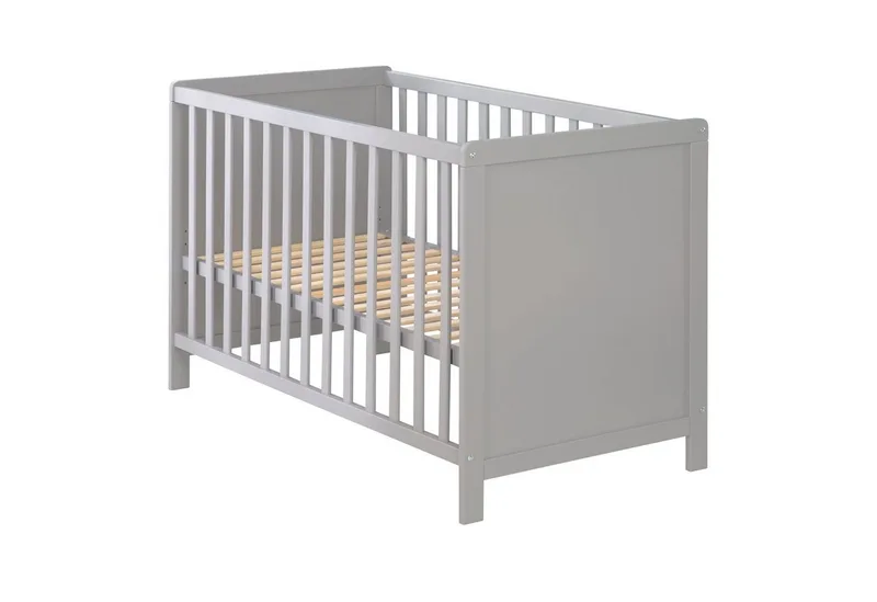Beistellbett Gitterbett, Babybett 60 x 120 cm, 6-fach höhenverstellbar, taupe by roba in Grau – product photo