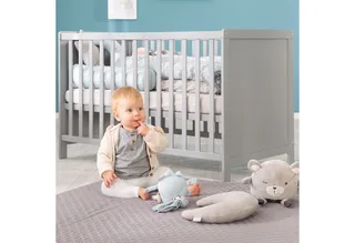 Beistellbett Gitterbett, Babybett 60 x 120 cm, 6-fach höhenverstellbar, taupe by roba in Grey – product photo 2 of 5