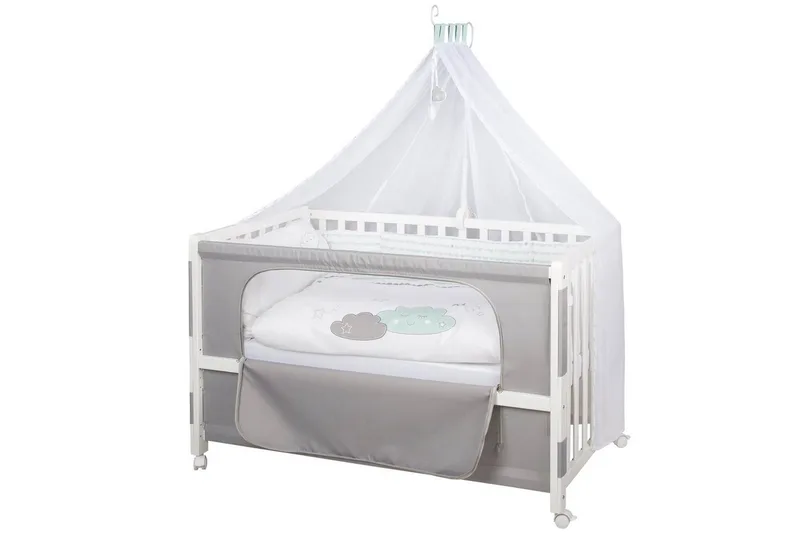 Beistellbett Room Bed, Beistellbett zum Elternbett, komplette Ausstattung by roba in Weiß – product photo