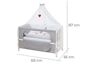 Beistellbett Room Bed, Beistellbett zum Elternbett, komplette Ausstattung by roba in White – product photo 3 of 4