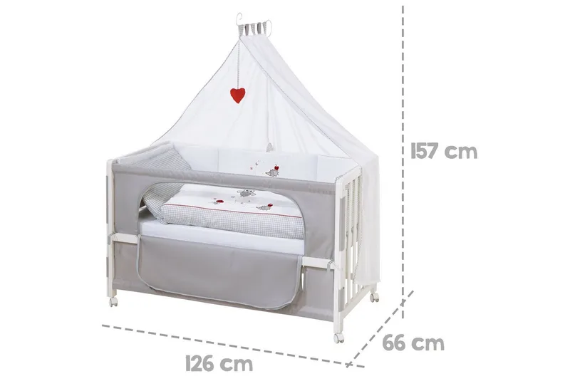 Beistellbett Room Bed, Beistellbett zum Elternbett, komplette Ausstattung by roba in White – product photo 3 of 4