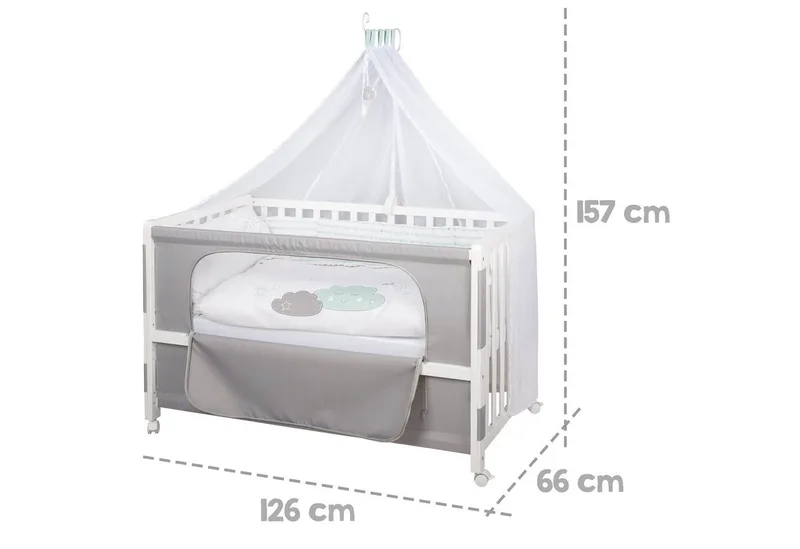 Beistellbett Room Bed, Beistellbett zum Elternbett, komplette Ausstattung by roba in White – product photo 3 of 3