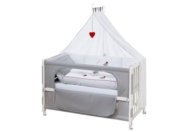 Beistellbett Room Bed, Beistellbett zum Elternbett, komplette Ausstattung by roba in Weiß – product photo