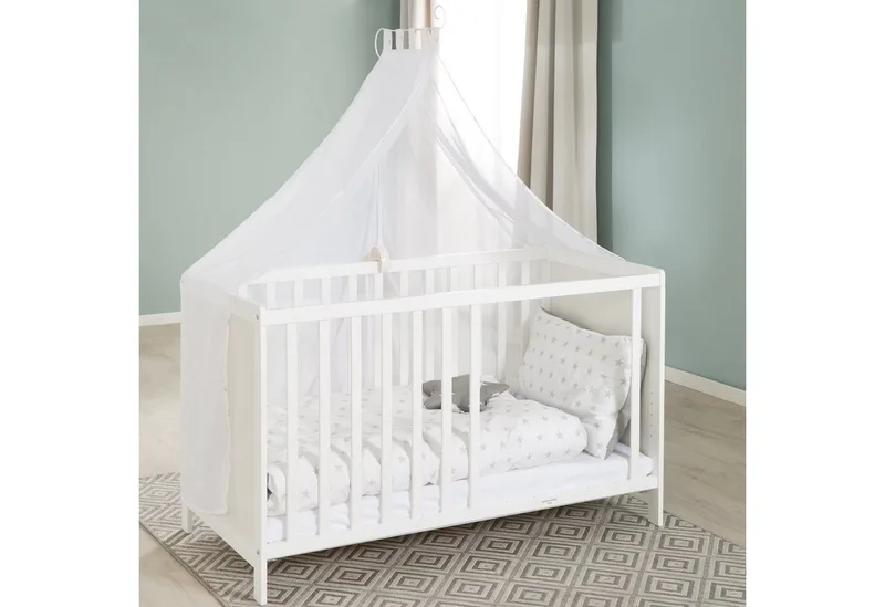 Beistellbett Sterne grau, wandelbares Beistellbett & Babybett by roba in White – product photo 5 of 5