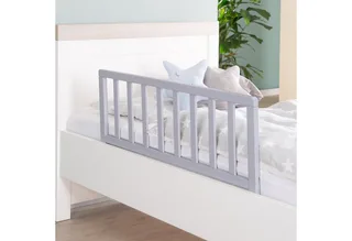 Bedhekje 90 cm - Veilige Uitvalbescherming voor Baby's en Kinderen - Hout Taupe van roba in Grijs – productfoto 2 van 2