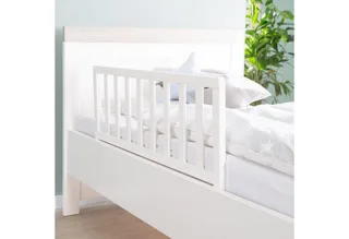 Bedhekje 90 cm - Veilige Uitvalbescherming voor Baby's en Kinderen - Hout Wit van roba in Wit – productfoto 2 van 3