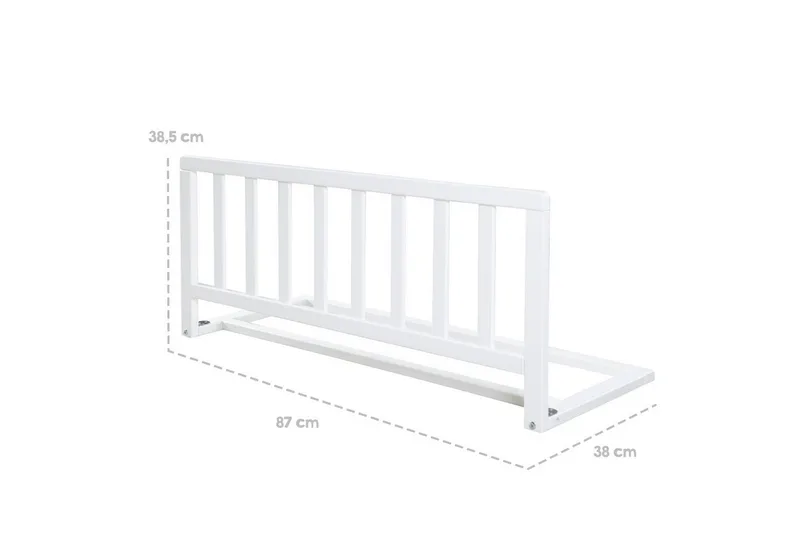 Bedhekje 90 cm - Veilige Uitvalbescherming voor Baby's en Kinderen - Hout Wit van roba in Wit – productfoto 3 van 3