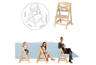Hochstuhl Born Up 2in1, Treppenhochstuhl mit Liegefunktion von roba in Braun – Produktfoto 4 von 5