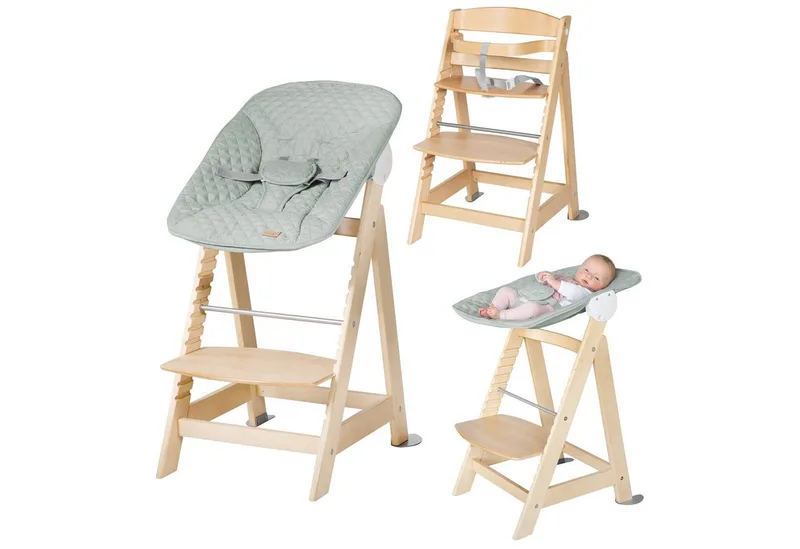 Hochstuhl Born Up 2in1, Treppenhochstuhl mit Liegefunktion fra roba i Braun – produktbillede
