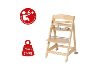 Hochstuhl Born Up 2in1, Treppenhochstuhl mit Liegefunktion von roba in Braun – Produktfoto 5 von 5