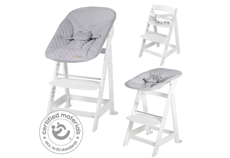 Hochstuhl Born Up 2in1, Treppenhochstuhl mit Liegefunktion von roba in Weiß – Produktfoto 5 von 5