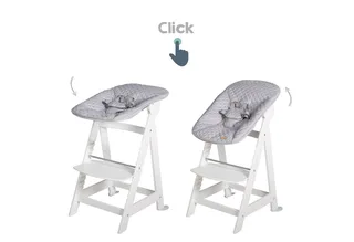 Hochstuhl Born Up 2in1, Treppenhochstuhl mit Liegefunktion von roba in Weiß – Produktfoto 4 von 5
