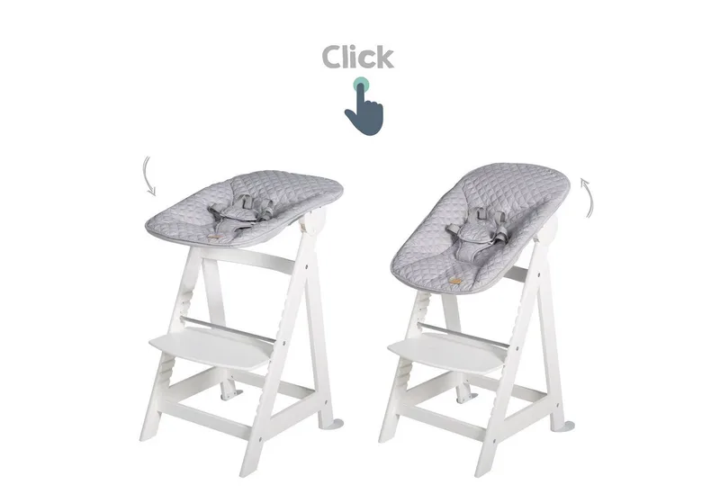 Hochstuhl Born Up 2in1, Treppenhochstuhl mit Liegefunktion von roba in Weiß – Produktfoto 4 von 5