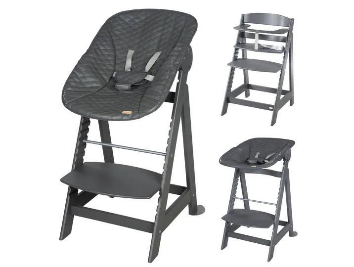 Hochstuhl Set 2in1 'Born Up' - Treppenhochstuhl 'Sit Up' + Aufsatz 'Graphite gesteppt' - Anthrazit de roba – photo produit
