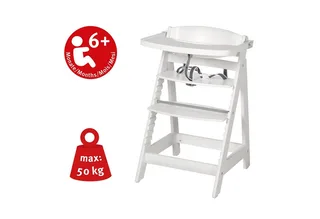 Hochstuhl Sit Up FUN, inkl abnehmbarem Essbrett & Bügel von roba in Weiß – Produktfoto 5 von 5