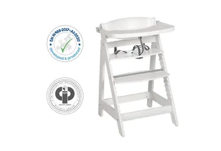 Hochstuhl Sit Up FUN, inkl abnehmbarem Essbrett & Bügel von roba in Weiß – Produktfoto 4 von 5