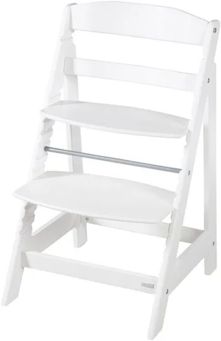Hochstuhl Treppenhochstuhl 2-in-1 Set Born Up mit Neugeborenen-Aufsatz, Greyish gesteppt von roba in Weiß – Produktfoto 5 von 5