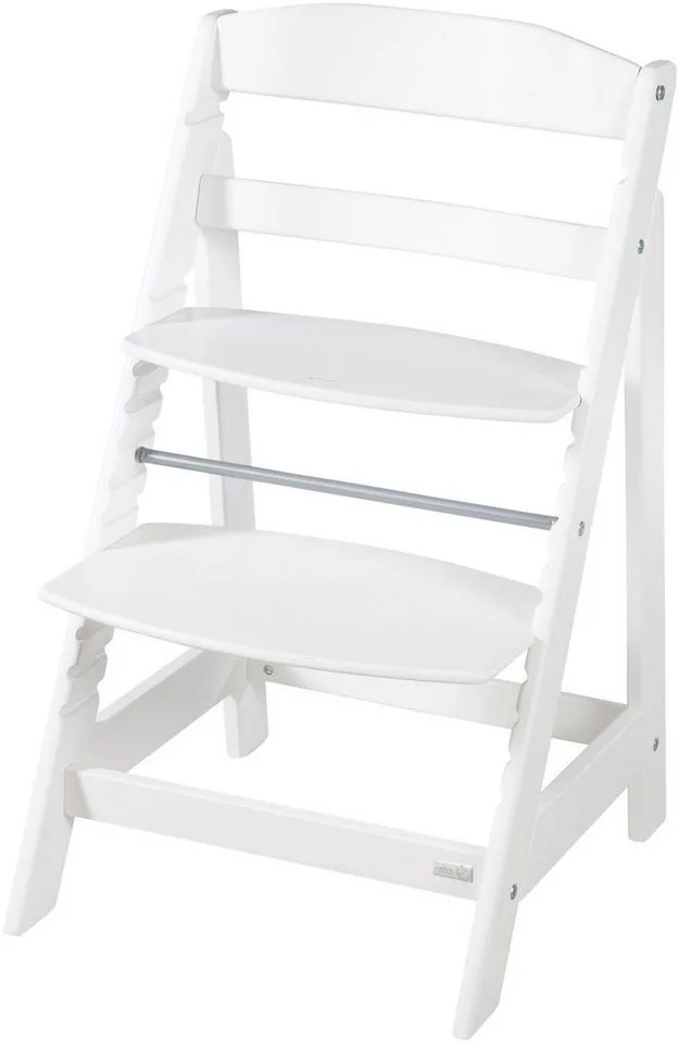Hochstuhl Treppenhochstuhl 2-in-1 Set Born Up mit Neugeborenen-Aufsatz, Greyish gesteppt von roba in Weiß – Produktfoto 5 von 5