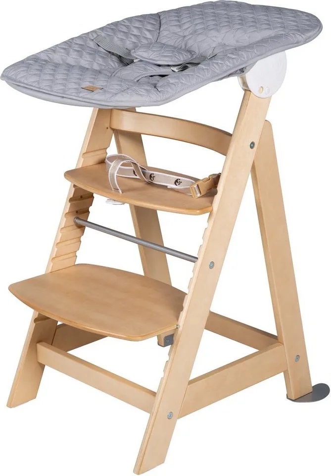 Hochstuhl Treppenhochstuhl 2-in-1 Set Style, Born Up, mit Neugeborenen-Aufsatz by roba in Beige, Grey, Silver – product photo 3 of 3