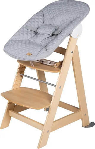 Hochstuhl Treppenhochstuhl 2-in-1 Set Style, Born Up, mit Neugeborenen-Aufsatz by roba in Beige, Grey, Silver – product photo 1 of 3