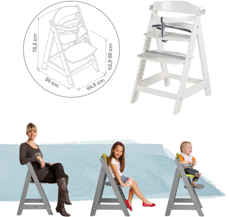 Hochstuhl Treppenhochstuhl Sit Up Click & Fun, aus Holz by roba in White – product photo 5 of 5