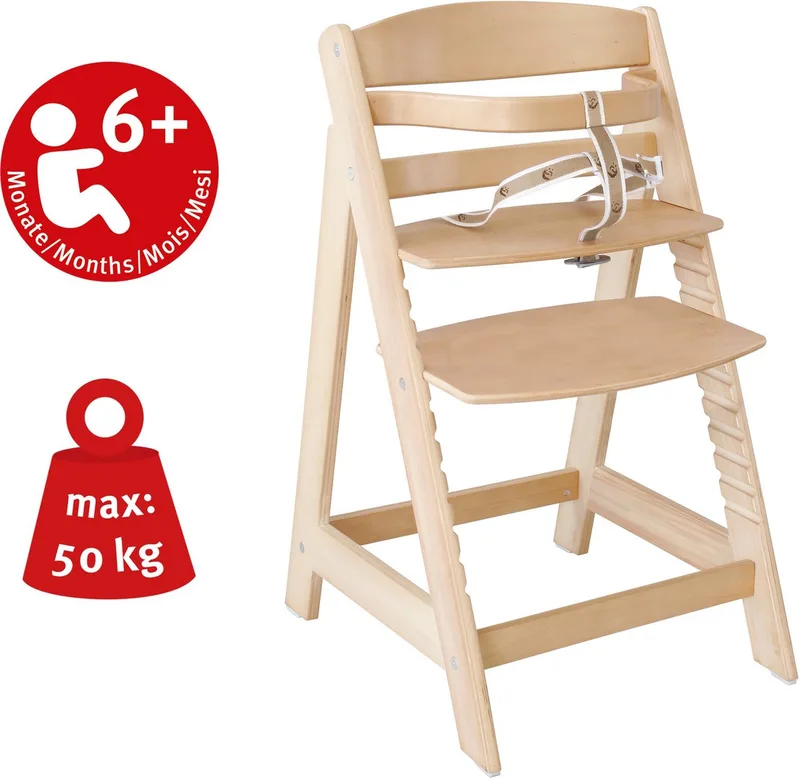 Hochstuhl Treppenhochstuhl Sit up III, natur, aus Holz von roba in Beige – Produktfoto 2 von 5
