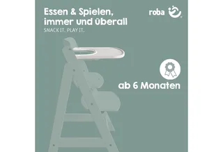 Hochstuhltablett Essbrett für roba Hochstuhl Sit Up Flex, Liv Up & Born Up, Plastik, (Kompatibel mit Gurtsystem und Hochstuhlauflagen), Schnelle Klickbefestigung - Einfache Reinigung von roba in Weiß – Produktfoto 4 von 5