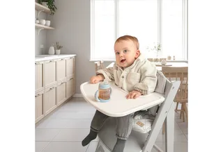 Hochstuhltablett Essbrett für roba Hochstuhl Sit Up Flex, Liv Up & Born Up, Plastik, (Kompatibel mit Gurtsystem und Hochstuhlauflagen), Schnelle Klickbefestigung - Einfache Reinigung von roba in Weiß – Produktfoto 3 von 5