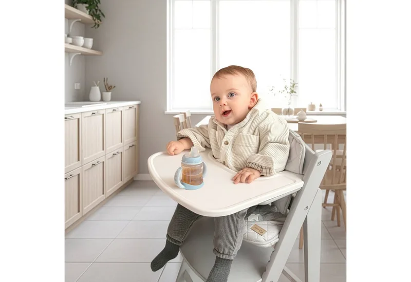Hochstuhltablett Essbrett für roba Hochstuhl Sit Up Flex, Liv Up & Born Up, Plastik, (Kompatibel mit Gurtsystem und Hochstuhlauflagen), Schnelle Klickbefestigung - Einfache Reinigung von roba in Weiß – Produktfoto 3 von 5