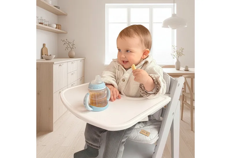 Hochstuhltablett Essbrett für roba Hochstuhl Sit Up Flex, Liv Up & Born Up, Plastik, (Kompatibel mit Gurtsystem und Hochstuhlauflagen), Schnelle Klickbefestigung - Einfache Reinigung von roba in Weiß – Produktfoto 2 von 5